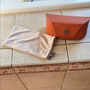 Tory Burch Orange sunglass holder and pouch